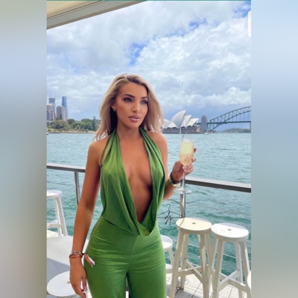 Rat & Boa Vibrant Green Drape Jumpsuit